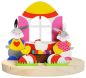 Preview: SUNNYSUE - Teelichthalter "Ostern mit Familie Lopi", 8tlg.