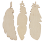 Preview: SUNNYSUE - Wooden Feathers, Set of 12
