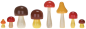 Preview: Großes Holz-Pilze Set, 7-tlg.