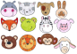 Preview: Holzstempel "Tierische Freunde", 12tlg.