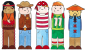 Preview: Holzstempel Rollenspiel Fasching, 5tlg.