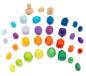 Preview: Regenbogen Bausteine Holz-Diamanten, 40-tlg