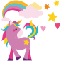Preview: 10er Set Selbstklebende Filzapplikationen "Einhorn"