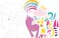 Preview: SUNNYSUE - Selbstklebende Filzapplikationen "Einhorn", Set