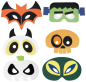 Preview: SUNNYSUE - Bastelset Filzmasken für Halloween, Fasching oder Kinderparty, 6er Set