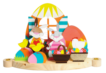 SUNNYSUE - Osterdeko "Ostern mit Familie Lopi" inkl. Kerzenhalter, 24tlg.