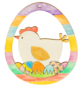 SUNNYSUE - Holzanhänger "Huhn Elfriede", 4er Set