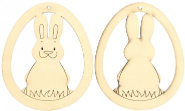 SUNNYSUE - Holzanhänger "Hase Lopi", 4er Set