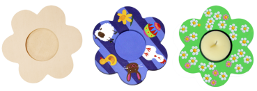 Preview: Teelichthalter "Blume", 3er Set
