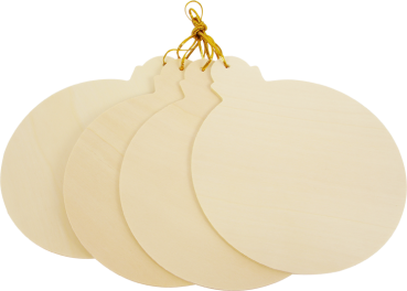 Holzanhänger "Christbaumkugel", 4er Set