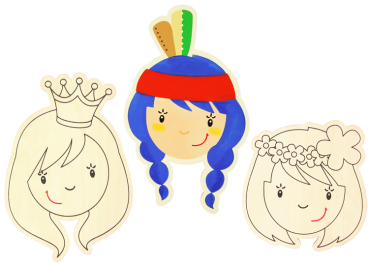 SUNNYSUE - Kinderschilder Prinzessin, Indianerin und Blumenkind, 3er Set