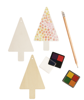 Preview: Holzanhänger Tannenbaum, 6er Set