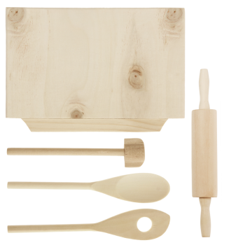 Preview: Kinder Backset aus Holz, 5tlg.