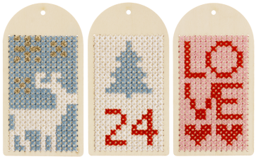 Preview: Holztäfelchen zum Sticken, 6er Set