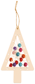SUNNYSUE - Holzanhänger "Tannenbaum zum Fädeln", 6er Set