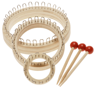 Preview: Stickringe mit Holznadel, 6tlg.