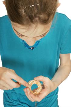 Preview: Strickring mit Holznadel, 1 Stück