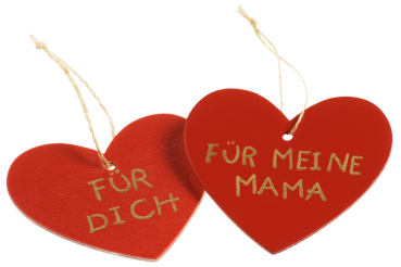Preview: Holzanhänger "Herz", 6tlg.