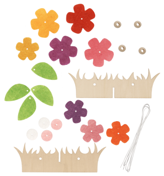 Preview: Tellerteiler "Blumenwiese", 1 Bastelset
