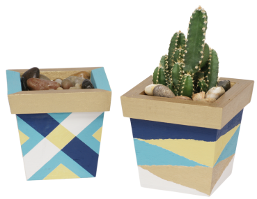 Holz Blumentopf, 2er Set