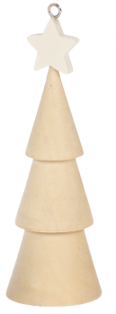 SUNNYSUE - Holzanhänger "Tannenbaum - 3stufig mit Stern", 1Stck