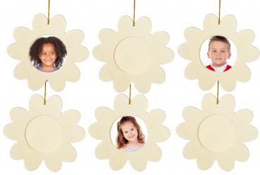 SUNNYSUE - Holz-Bilderrahmen Blume, 6er Set