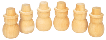 SUNNYSUE - Holzfigur Schneemann, 6er Set