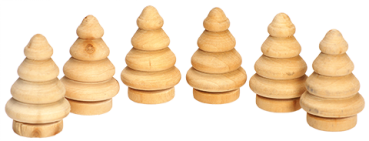 Preview: Holz Tannenbaum, 6er Set