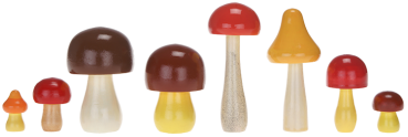 Preview: Großes Holz-Pilze Set, 7-tlg.