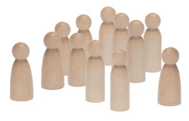 Preview: Holzfiguren XL, 12-tlg.