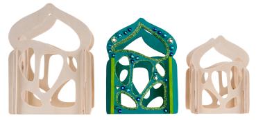 Holzlaterne Fantasia, 3er Set