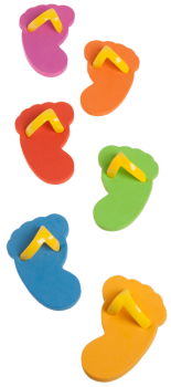 Preview: Moosgummi-Stempel "Mustertreter", 6tlg.
