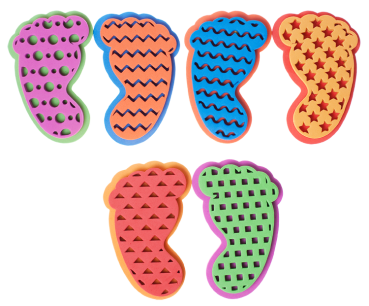 Moosgummi-Stempel "Mustertreter", 6tlg.