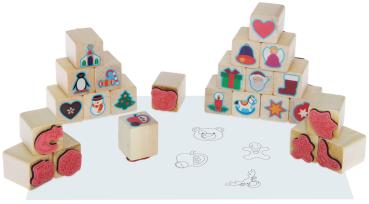 Preview: Holzstempel "Adventskalender", 24tlg.