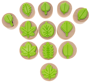 Preview: Holzstempel "Blätter groß", 12tlg.