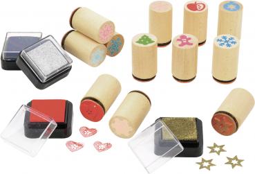 SUNNYSUE - Holzstempel "Weihnachtsmix", 16tlg.