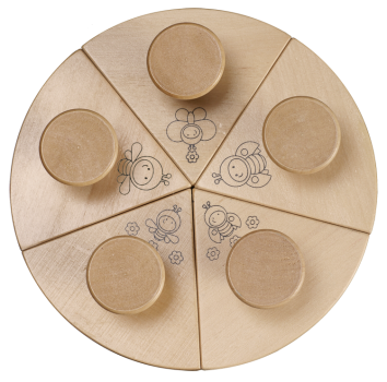 Preview: Holzstempel Marienkäfer, Biene, Hummel Mandala, 5tlg.