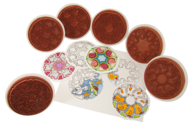 Preview: Riesenstempel "Mandala-Tiere", 6tlg.