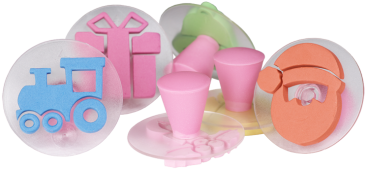 Preview: Moosgummi-Stempel "Weihnachten", 6tlg.
