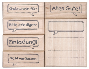 Preview: Holzstempel Set Einladungen, & Todo´s, 6tlg.