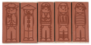 Preview: Holzstempel Rollenspiel Fasching, 5tlg.