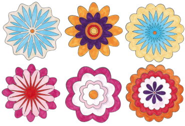 SUNNYSUE - Riesenstempel "Mandala-Blumen", 6tlg.
