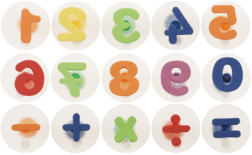 SUNNYSUE - Moosgummi-Stempel "Ziffern mit Rechenzeichen" 15tlg.
