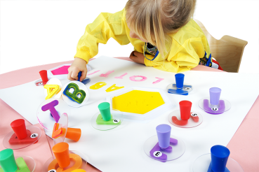 Preview: Moosgummi-Stempel "Kleinbuchstaben - Bunt", 30tlg.