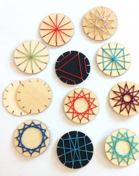 Mandala Sterne Holz- Wickelplatten
