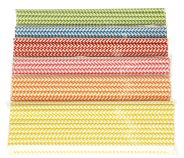 Preview: Papierstrohhalme "Zickzack", 120tlg.