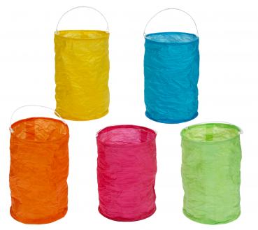 Papierlampions „Zylindrisch - Bunt", 5er Set 13 x 20 cm