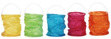 Papierlampions „Zylindrisch - Bunt", 5er Set 13 x 20 cm