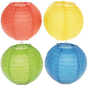 SUNNYSUE - Papierlaternen "Rund - Grundfarben", 4tlg.