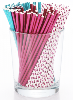 SUNNYSUE - Papierstrohhalme "Metallic", 120-tlg.